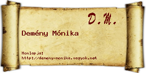 Demény Mónika névjegykártya